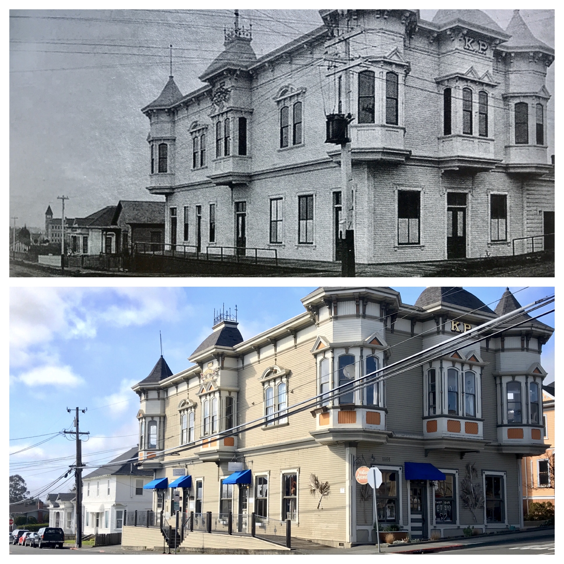 Pythian Castle then and now